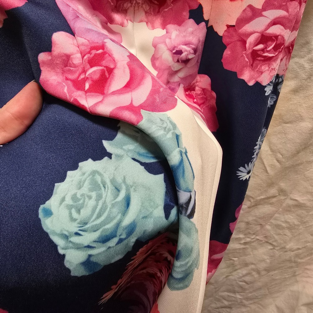 Guess Los Angeles Floral Print Apron Halter Sleeveless Mini Dress 2 Bodycon - Picture 11 of 11